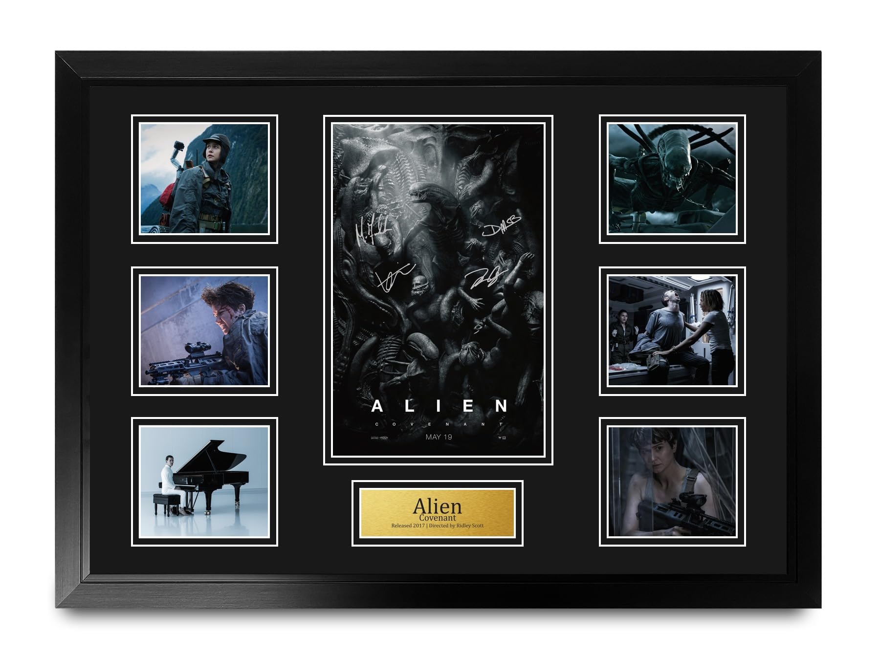 HWC Trading Alien Covenant Signed Movie Poster A2 Deluxe Framed Display