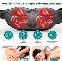 Vista 2 de Nekteck - Masajeador Shiatsu para el Cuello con Alivio del Dolor, Tejido Profundo con Calor, Almohada de Masaje de Amasamiento 3D, Masajeador