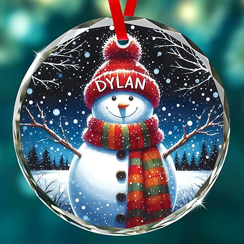 Miniatura 8 de Adorno de cristal de jirafa con nombre personalizado, regalo de adorno de Navidad personalizado para amantes de las jirafas, adornos de Navidad