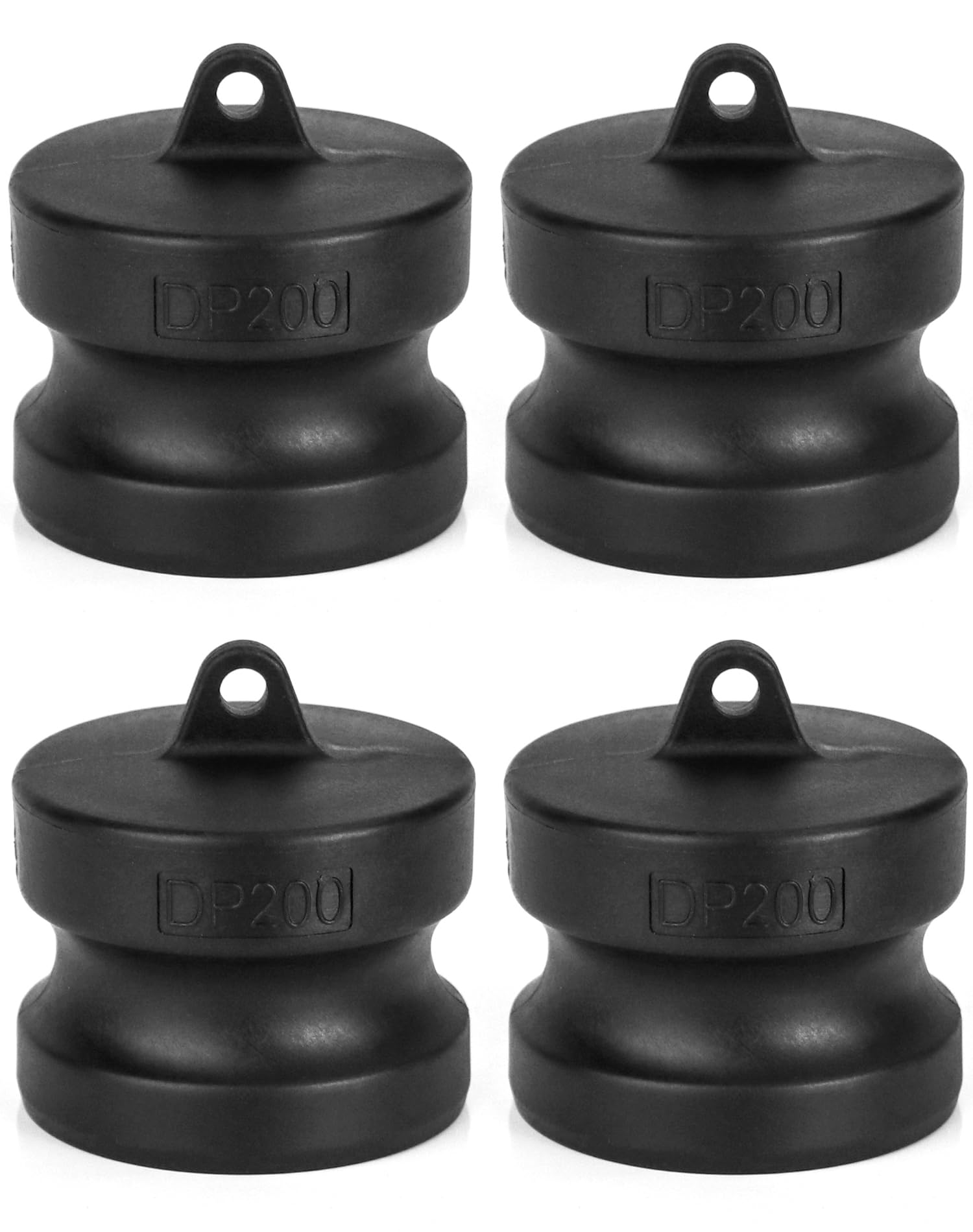 Qwork Men's Black Polypropylene Type Dp Cam& Groove Fitting - 2" Camlock Dust Plug, 4 Pack