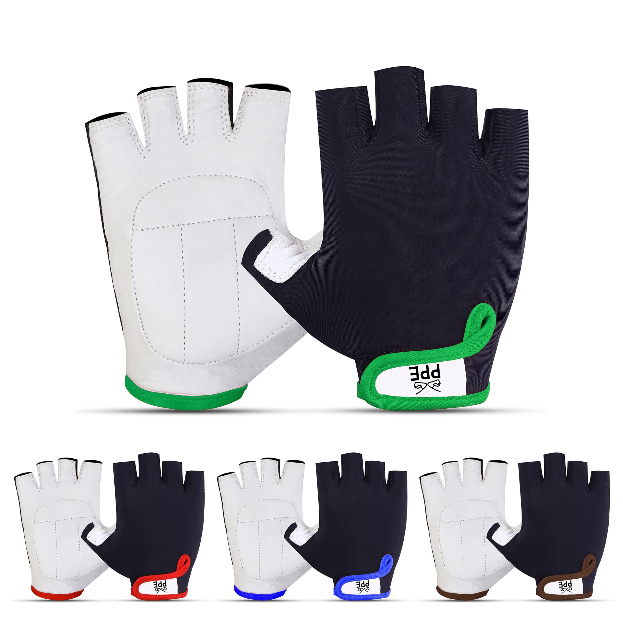 Leather Cycling Gloves for Men & Women - Anti-Slip, Shock-Absorbing Half Finger Bike Gloves - Durable Protective Gear for Mountain Biking, Road Cycling, and Workout Training