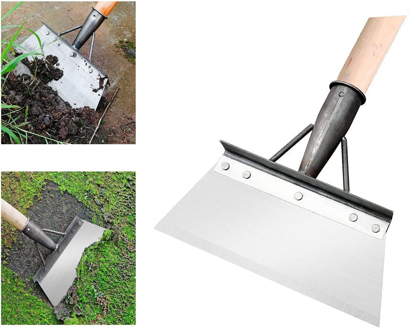 Nitoope Garden Shovel Multifunctional Garden Shovel, Outdoor Garden Cleaning Shovel, Multi Functional Garden Shovel, Stainless Steel Cleaning Shovel for Weeds and Moss, Patio Weed Remover Tool (25cm)