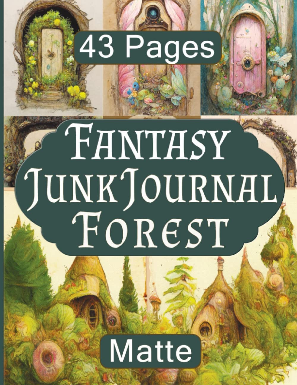 Fantasy Forest Junk Journal: Matte Finish Includes 43 Pages With Fairy Doors and Homes, Ephemera For Scrapbooking and Collage
