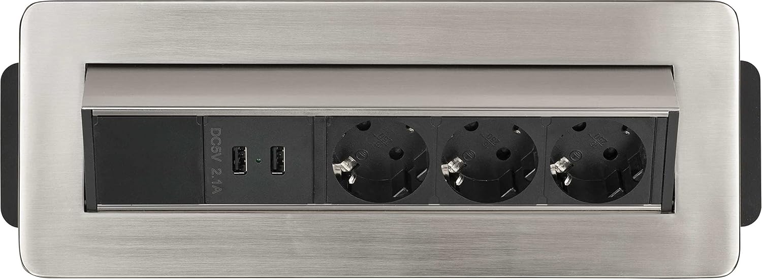 Bren Indesk Tischsteckdose 3 fach 2X USB