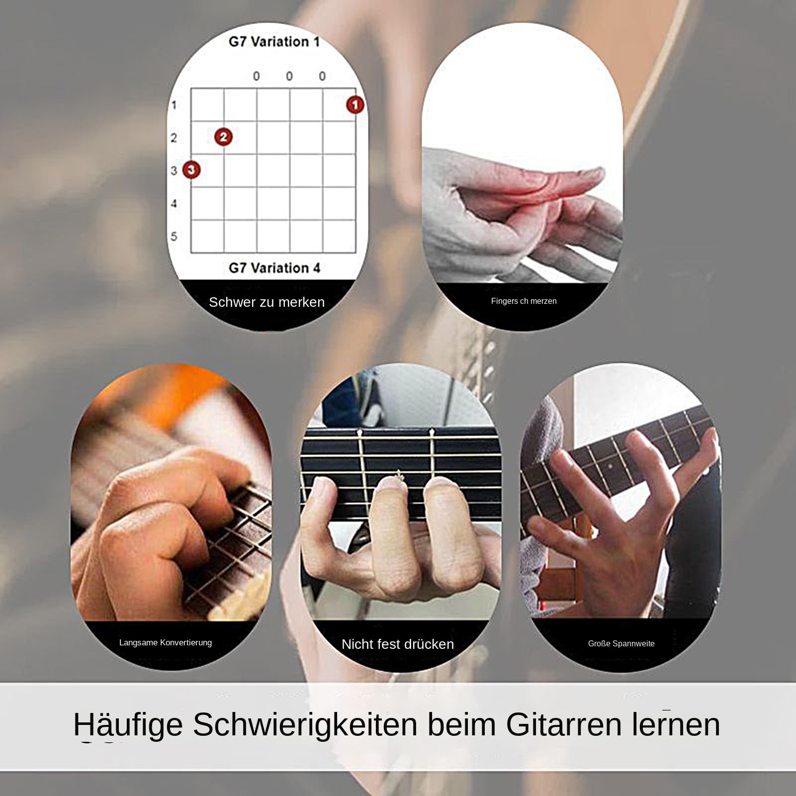 Tragbarer Gitarren-Akkordpresser Aktualisierte Version Gitarren-AkkordHelfer und Trainer für Akustikgitarre, GitarrenLernwerkzeuge für Anfänger