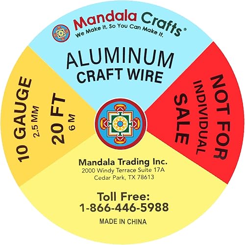 Miniatura 526 de Mandala Crafts - Alambre de aluminio anodizado de calibre 22 para hacer joyas - 121.92 m de alambre flexible de color en tonos pastel - Flexible