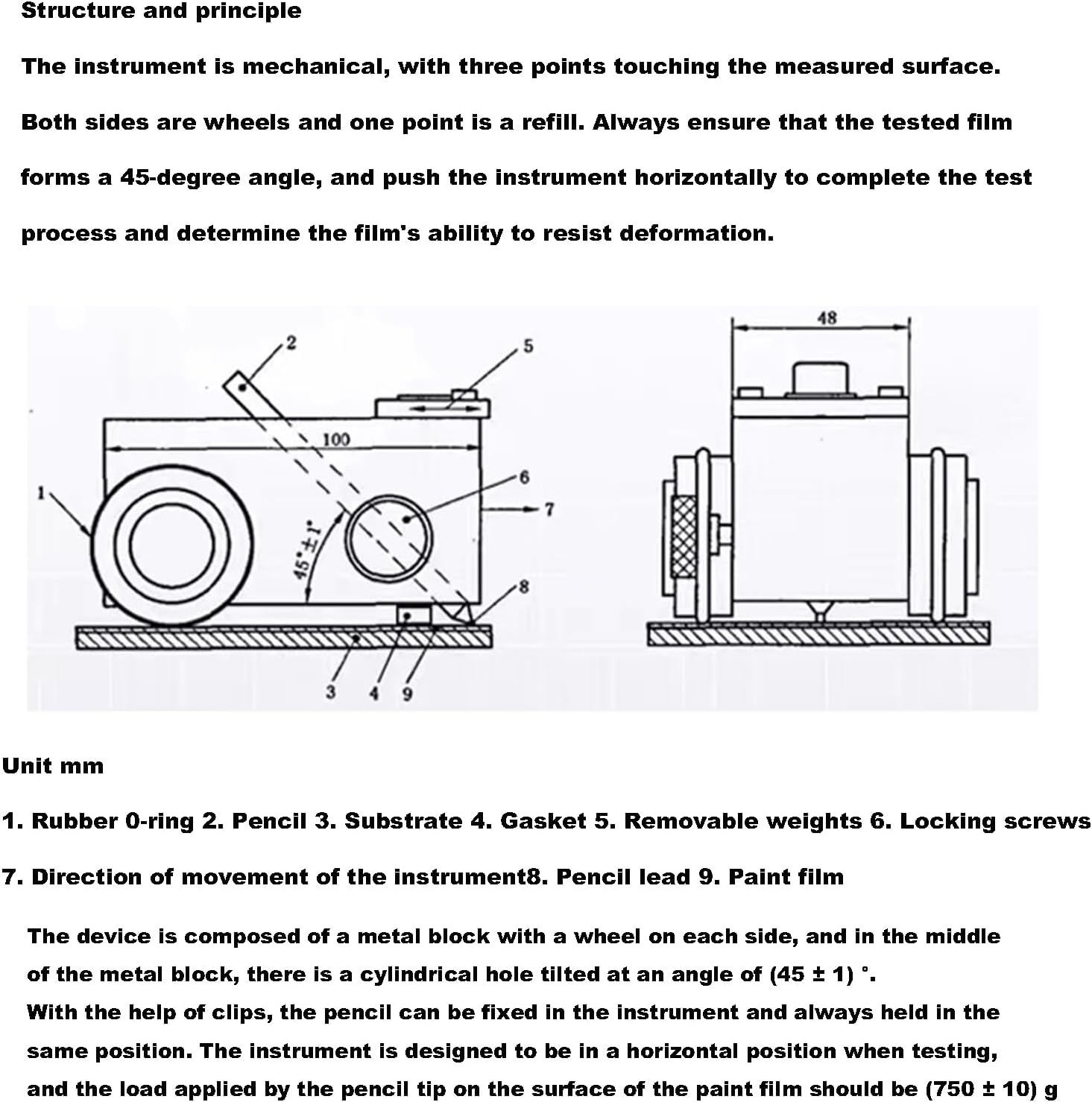 Pencil Hardness Tester, Coating Hardness Testing Device, Industrial Hardness Testing Device,for Labs/Industrial
