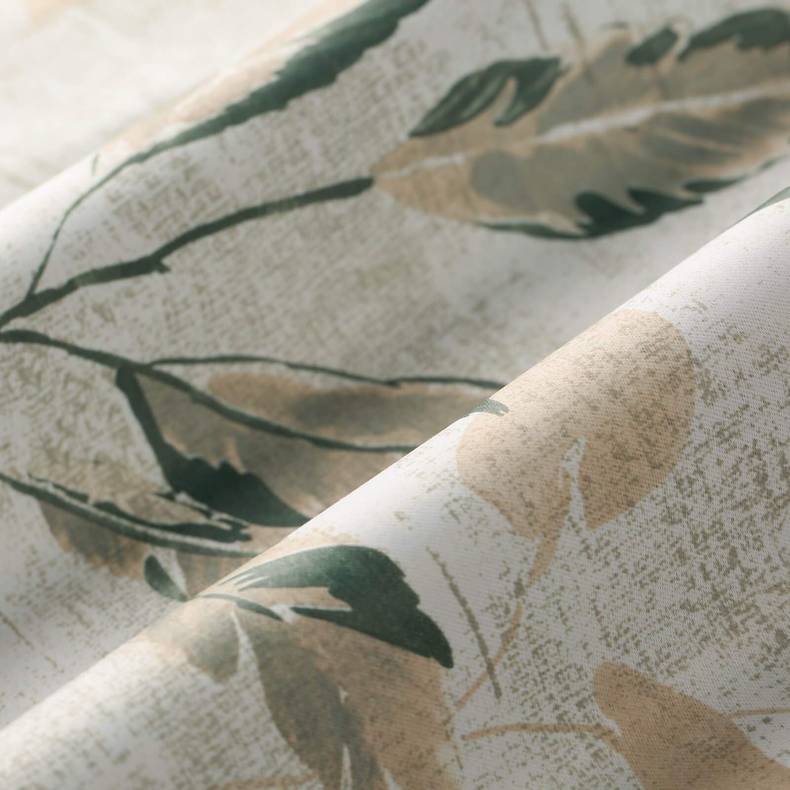 Leeva 2 pannelli oscuranti oscuranti per ufficio, tende oscuranti con motivo a foglie verdi con stampa termica per finestre per sala da pranzo, 2 pannelli, 52 x 63 cm