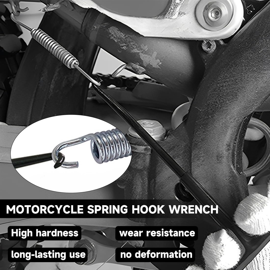2 Pezzi Estrazione Gancio Molla in Acciaio Attrezzo,Strumento per Molla del Trampolino,T-Handle Gancio a Molla,Tira Molle Attrezzo Gancio per Motociclo Scooter