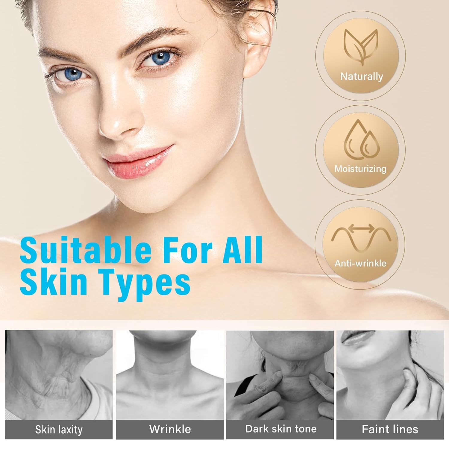 Neck Wrinkle Patches, Overnight Collagen Silicone Pads to Smooth Fines and Expression Lines, Moisturizing & Nourishing Face Lift Tape, Anti-Wrinkle Tape for Neck Firming & Tightening, 5 Pcs