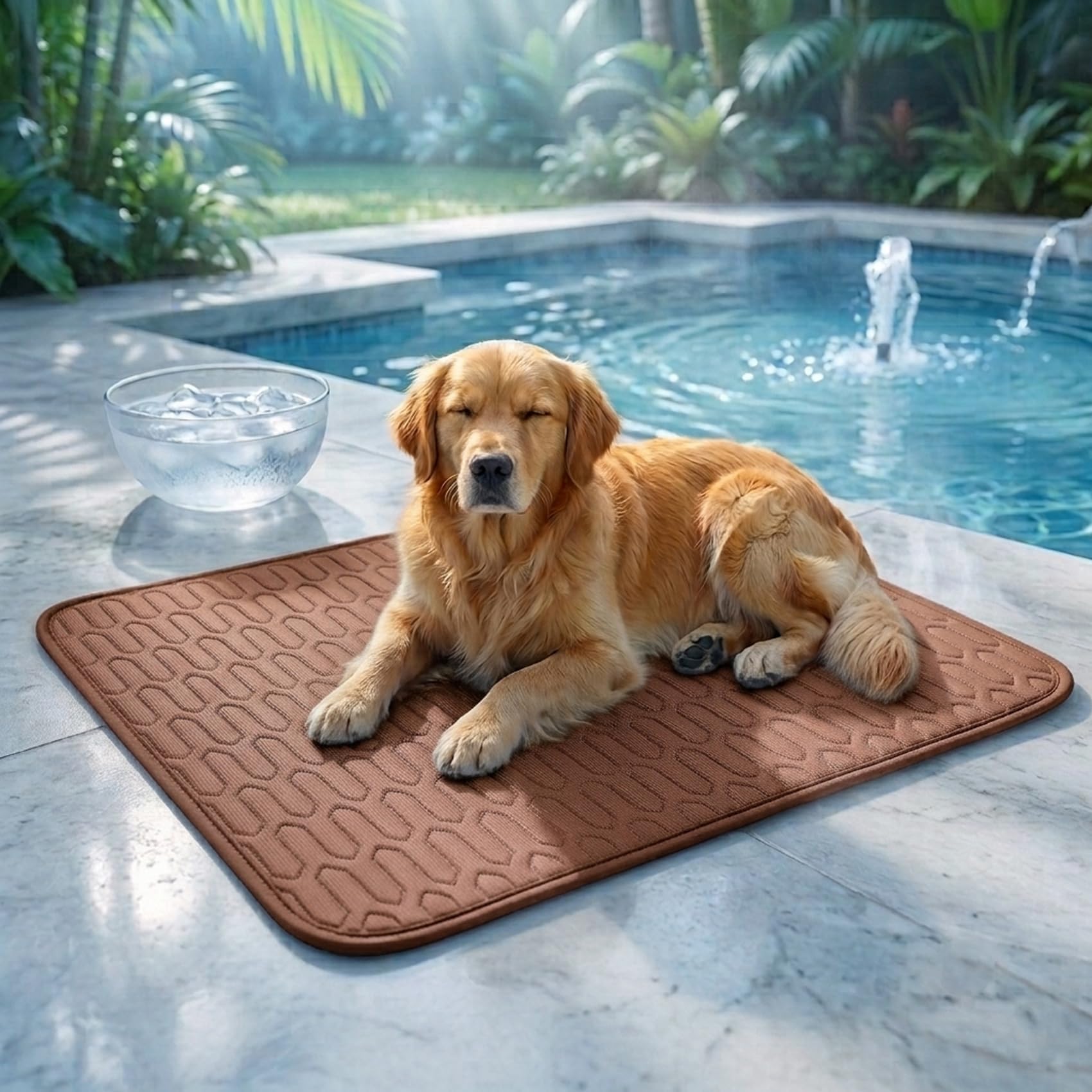 Cooling Mat Washable Ice Silk Breathable Pet Blanket(XL-100 * 75CM)，Blue