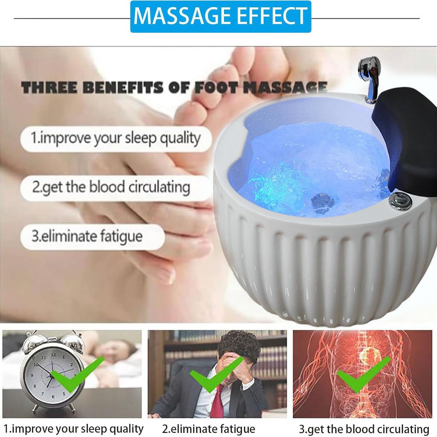 Massage-Fußbad, Fußbadewanne, Buntes Licht-Fußbad, Fußeimerwanne Für Die Spa-Behandlung Zu Hause, Fußbad-Massagegerät, Fußmassagebecken