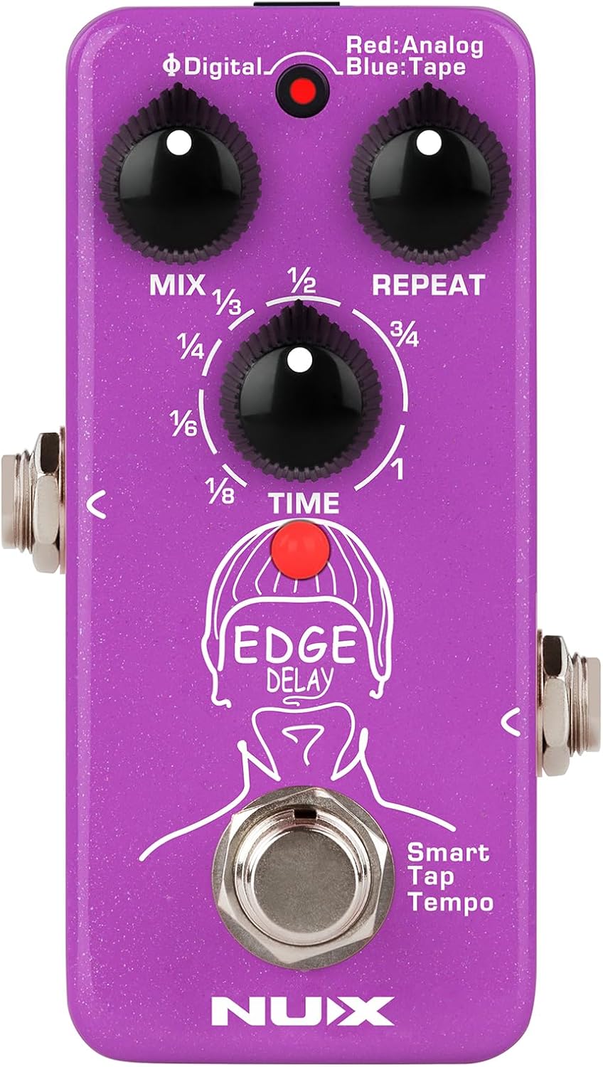 NUX Edge Delay Guitar Effects Pedal with Phi Digital Delay, Analog Delay, Tape Echo, Sub-division with Smart Tap Tempo, Supports Stereo I/O with TRS Cable