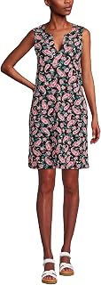 Women's Long Cotton Jersey Sleeveless Swim Cover-up Dress Print