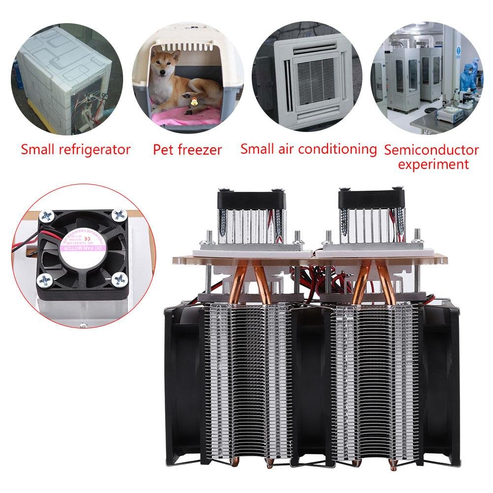 Peltier Air Cooler DC 12V Thermoelectric Semiconductor Refrigeration Dehumidification Equipment DIY Kit 144W 15A for Small Refrigerators Air Conditioners Pet