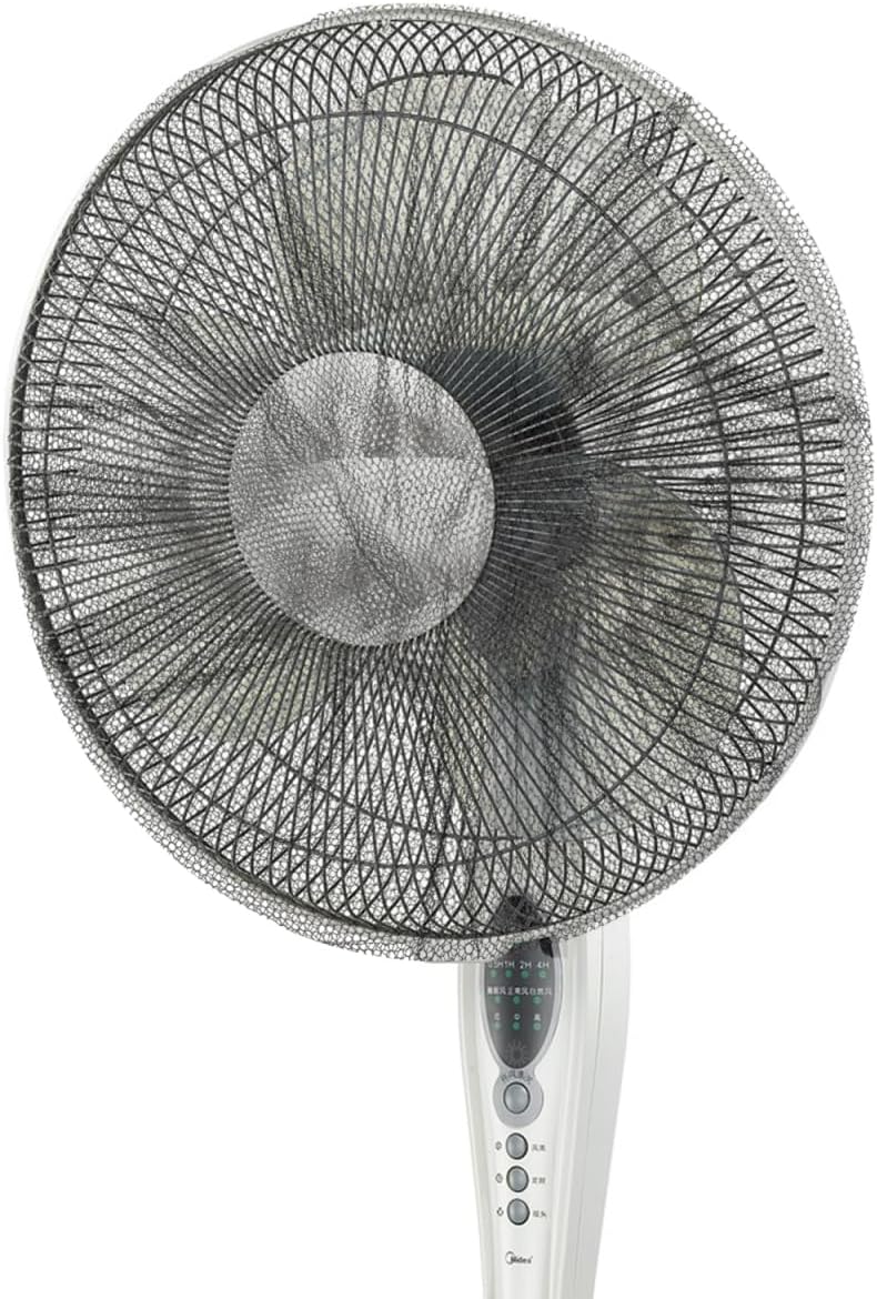 NUOBESTY 6pcs Mesh Fan Cover, Fan Guard Safety Net for Baby And Kids, Universal 16 Inch Pedestal Protective Cover, Washable Dust-proof Filter Netting, Black And White 16 Inch