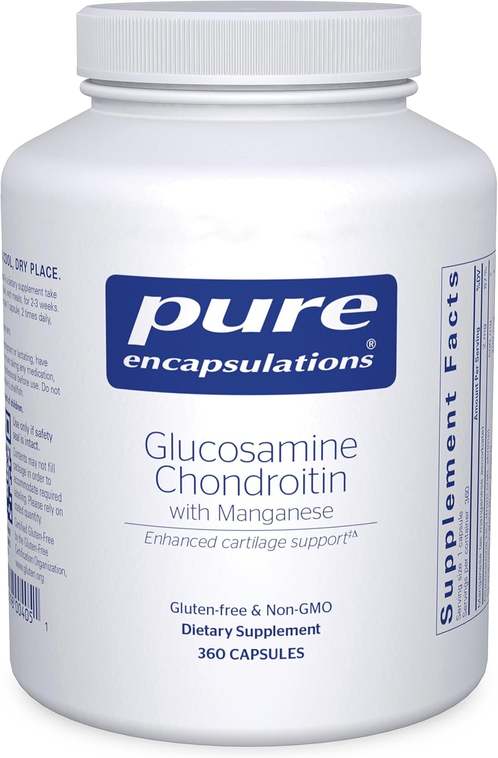 Pure Encapsulations Glucosamine Chondroitin with Manganese | Supplement for Joint Support, Comfort, Mobility, Cartilage Integrity and Health, and Connective Tissue* | 120 Capsules