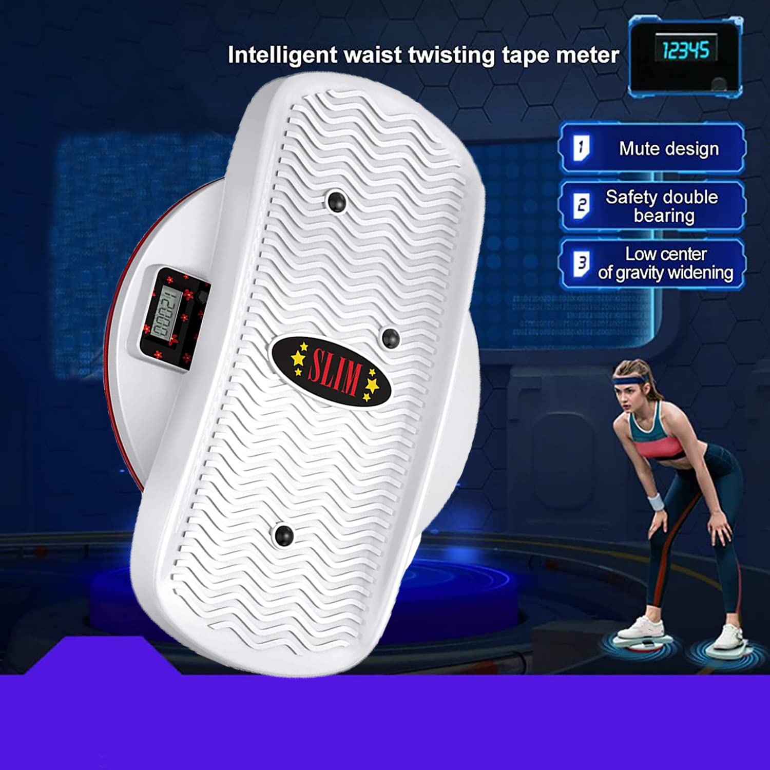 Disque Twisting Fitness Avec Compteur - Planche à Twist Pour Perte De Poids Et Renforcement Abdominal