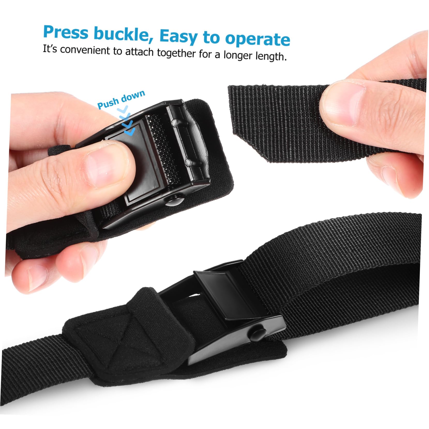TOBBOMEY Practical Tie Down Straps 4 Pcs Ratcheting Rope Tie Downs Tarps White Ratchet Straps Retracting for Boards