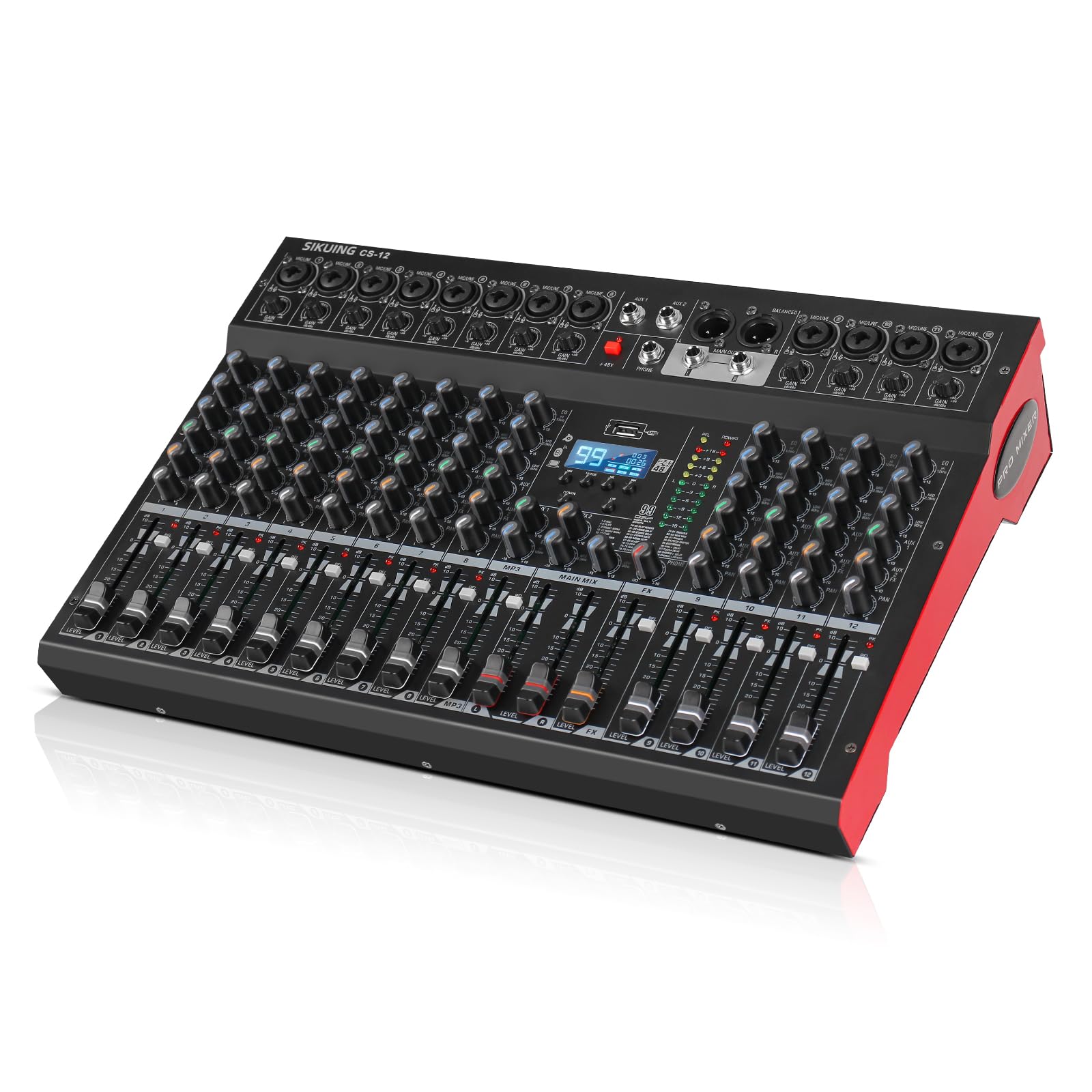 Amazon.com: SIKUING 12 Channel Mixer, Professional Audio Mixing