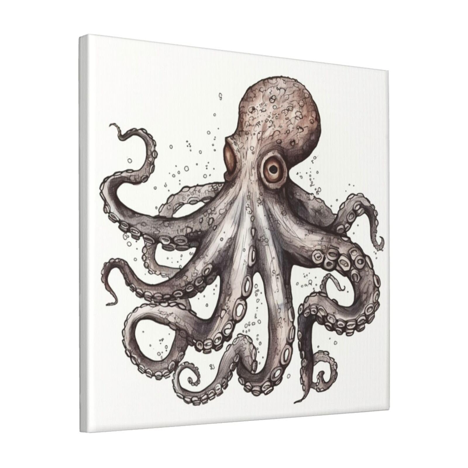 FodPand Octopus Canvas Wall Art for Living Room Wall Decor 12"x12" Modern Artwork Painting Pictures Hanging Canvas Prints Aesthetic Wall Art for Bedroom Bathroom Office Wallart Decor