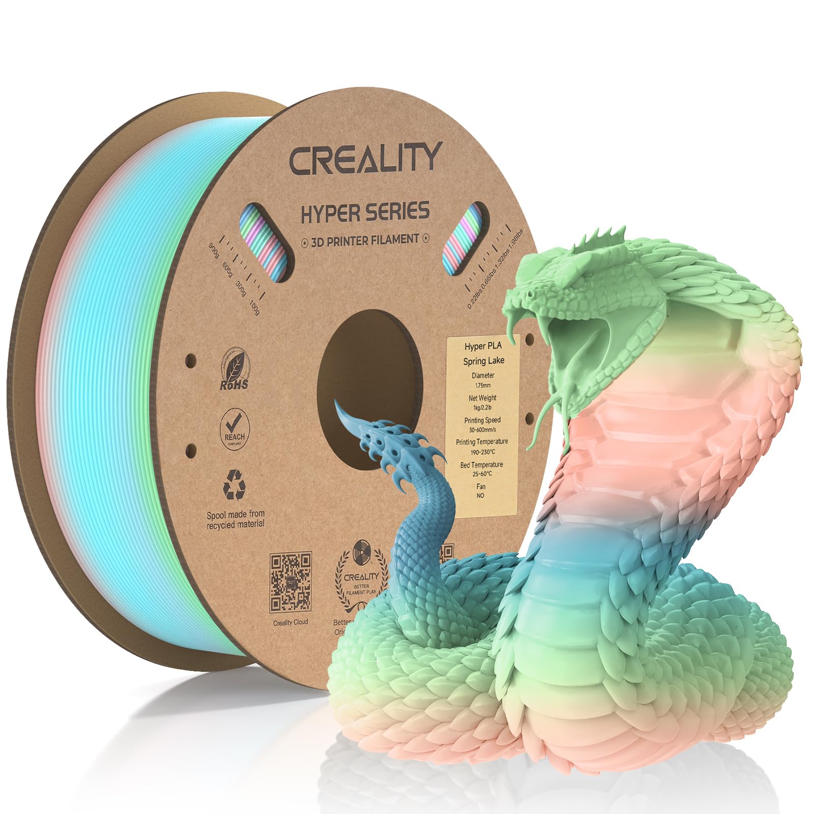 Official Creality Hyper PLA Filament 3D Printer Filament-Christmas Gifts, Creality PLA 3D Printing Filament for High-Speed Printing, Dimensional