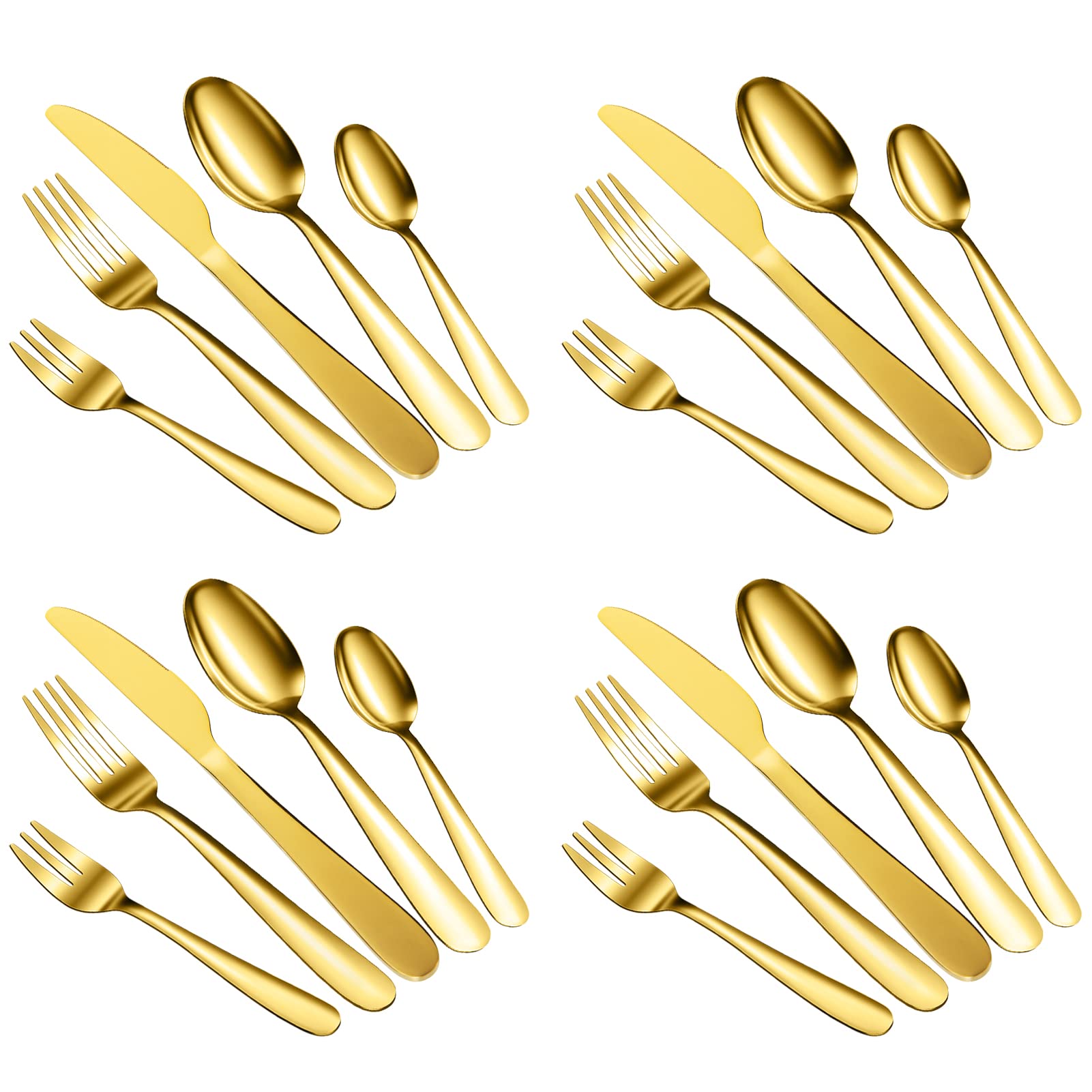 Garvee Set de cubiertos para 12 personas – 60 piezas de acero inoxidable – Incluye cuchillos, tenedores y cucharas – Resistente a la oxidación, apto lavavajillas – Acabado pulido brillante – Ideal