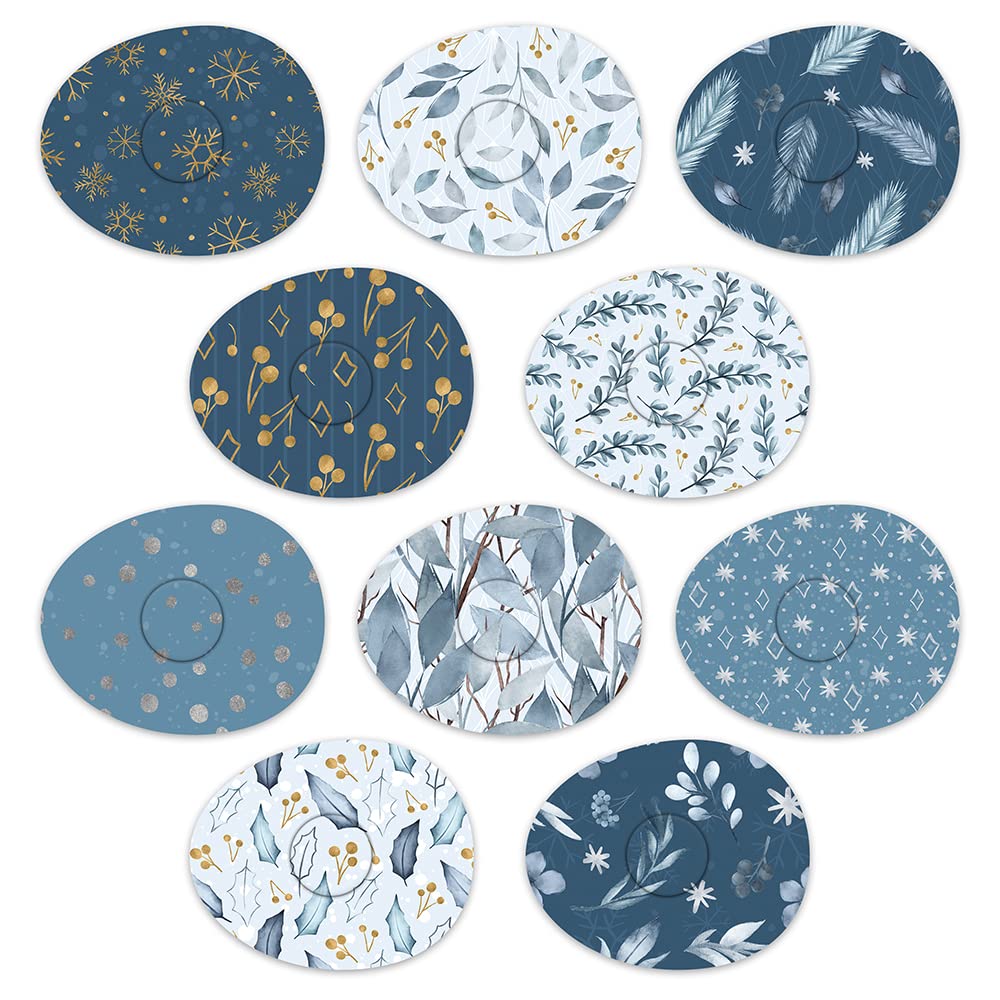 RockaDexadhesive patches - Compatible for Freestyle Libre sensor, Custom-Designed Freestyle Libre patches, Diabetic Supplies mix 10 pack Winter (Freestyle Libre 2)