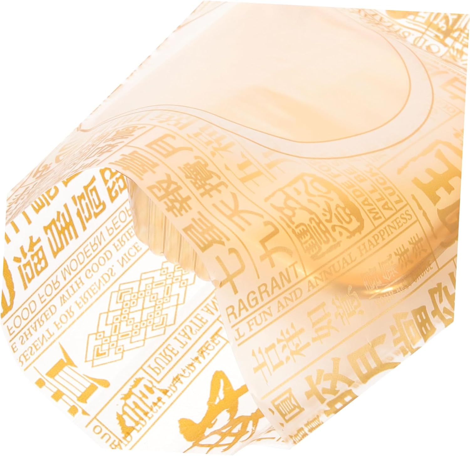 Mobestech Moon Cake Packaging Bag and Gold Serving Tray for Egg Yolk Puff Pastries Transparent Plastic Dessert Container Suitable for Home Baking and Cake Shops