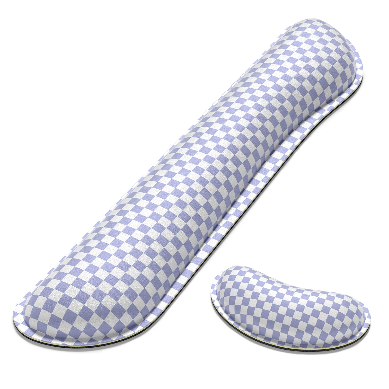 Dapesuom Enlarge Keyboard Wrist Rest Set, Memory Foam, Non-Slip, Lilac Grey