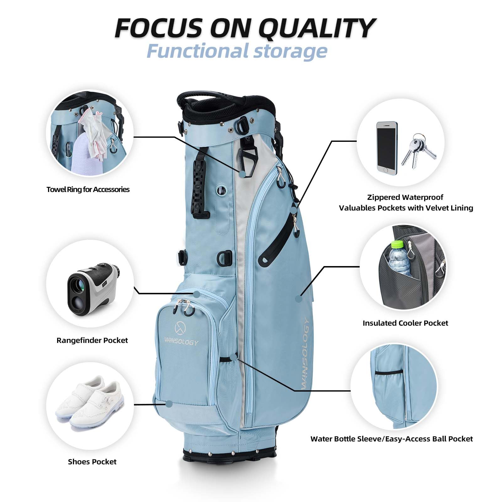 ゴルフバックレディース Amazon | T WINSOLOGY 軽量ゴルフスタンドバッグ 4ウェイトップ