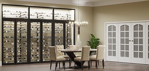 Miniatura 4 de VintageView Evolution Wine Wall 30 3C - Estante moderno para vino (54 botellas, negro matebronce dorado)