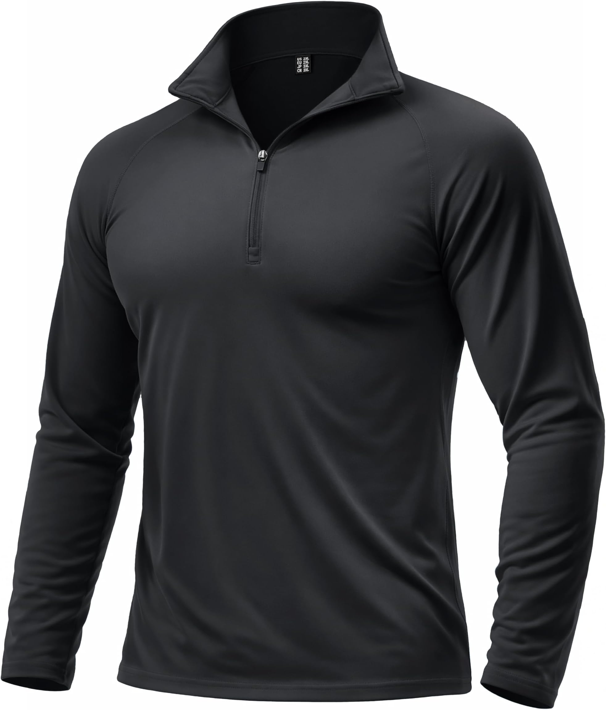 Men's Quarter Zip Pullover Premium Fleece Lined Long Sleeve Golf Shirts Warm Hiking Shirts Lightweight Sweatshirts