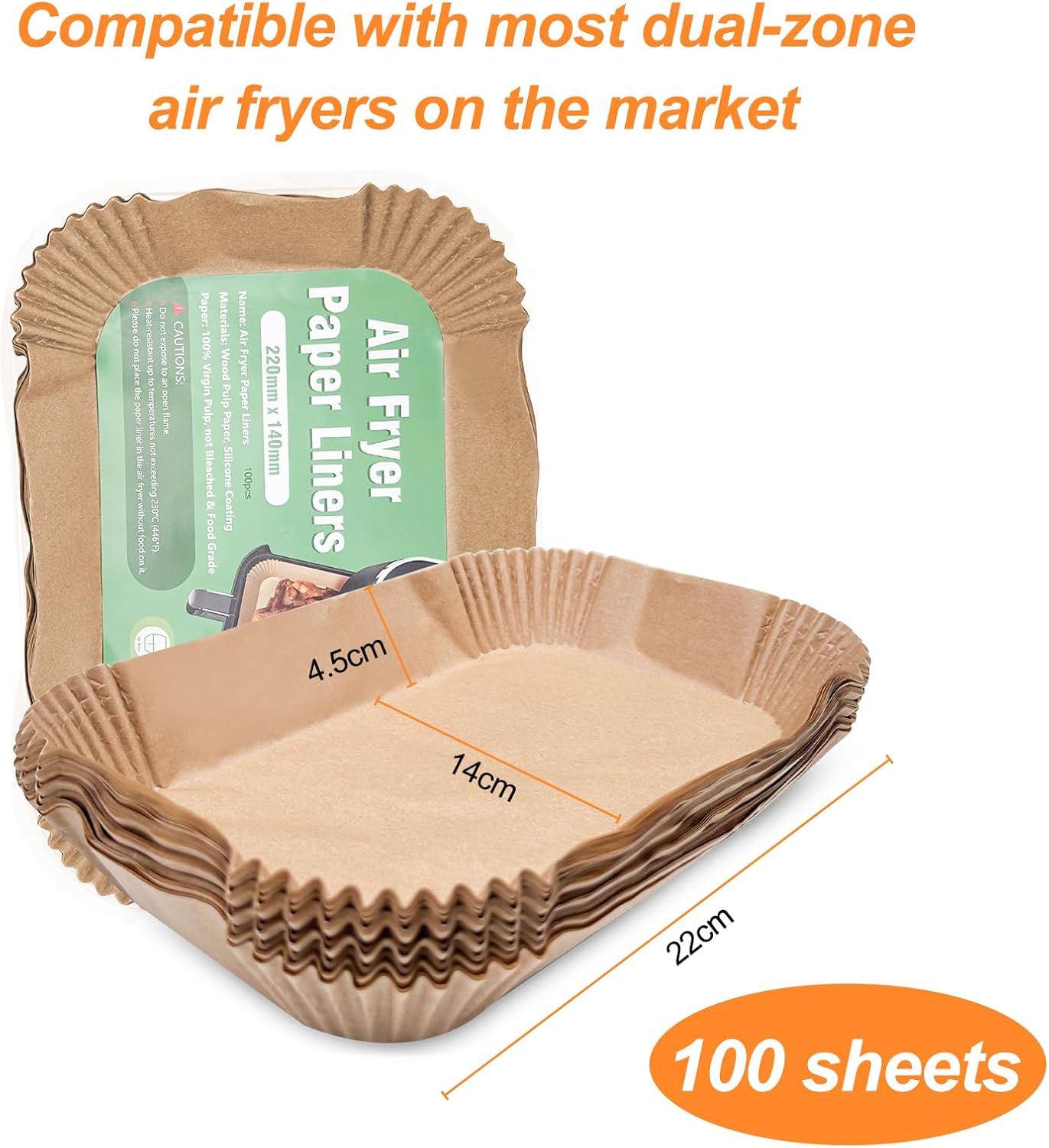 Paper Oven for Double Silicone Oil Air Fryer, Accessories Containers Ovens Tray, Paper Oven Trays, Square Fryers, Baking Trays Sheets Container Baskets image 2