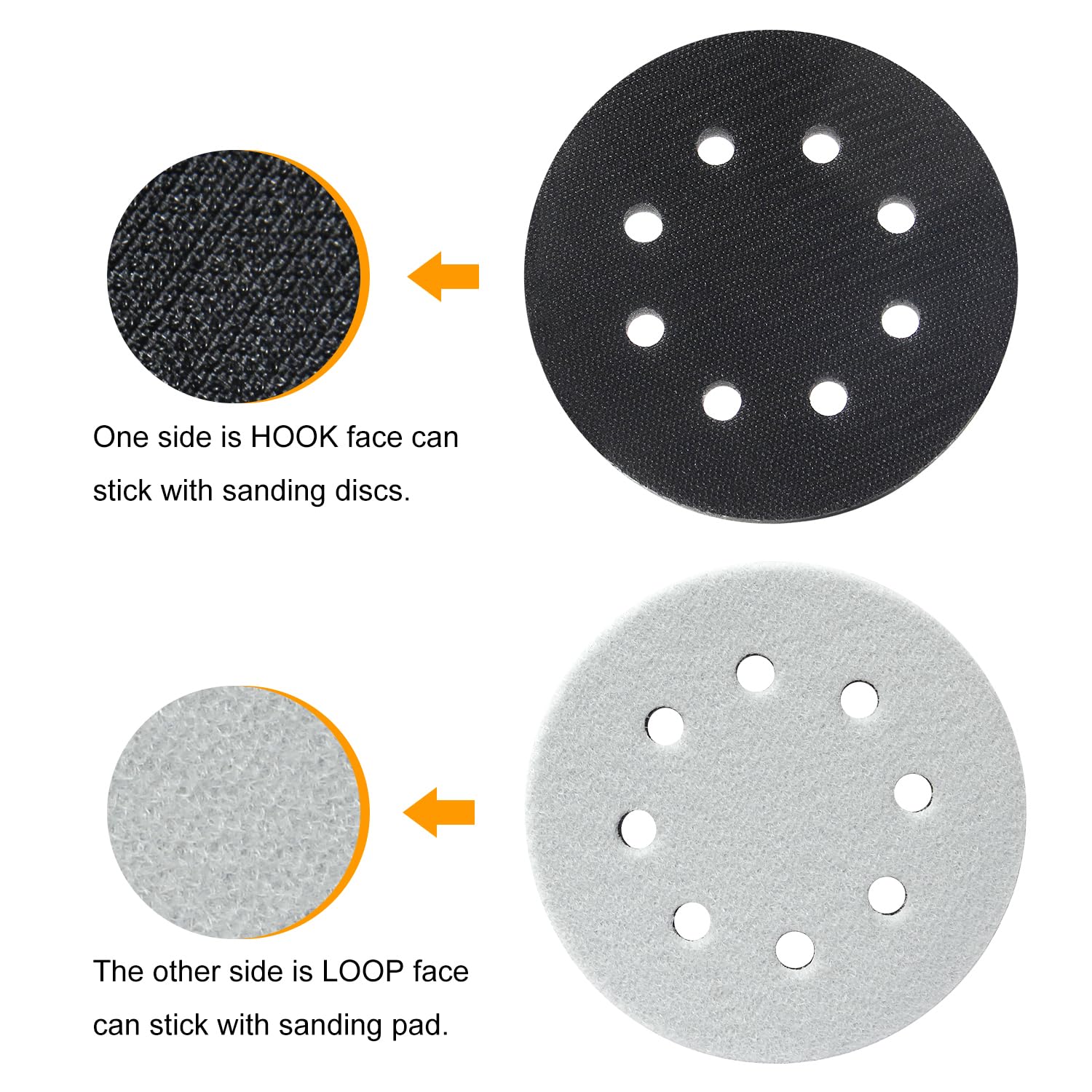 2x 5 in Foam Cushion Interface Buffer Pad Orbital Sander Hook Loop Sanding Discs