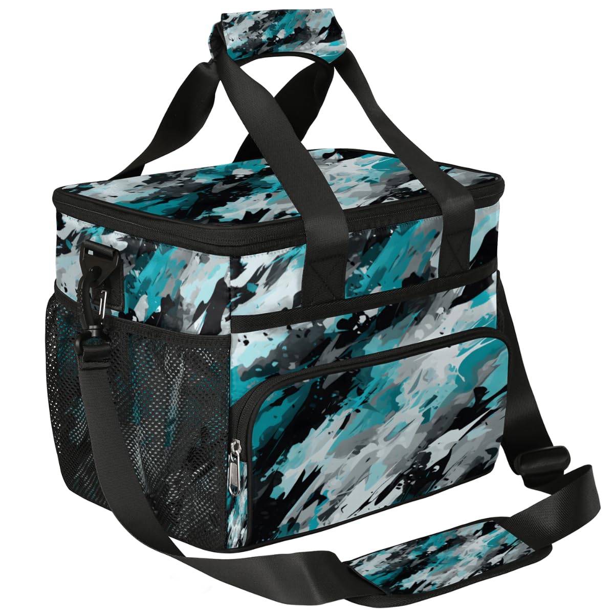 Camouflage Skin Insulated Picnic Backpack Lunch Box for Women Men Picnic Basket Tote Lunch Bag Picnic Bag Portable Lunch Bags for Picnic, Beach, Work, Trip,Office, Camp Abstract Fashion Camo