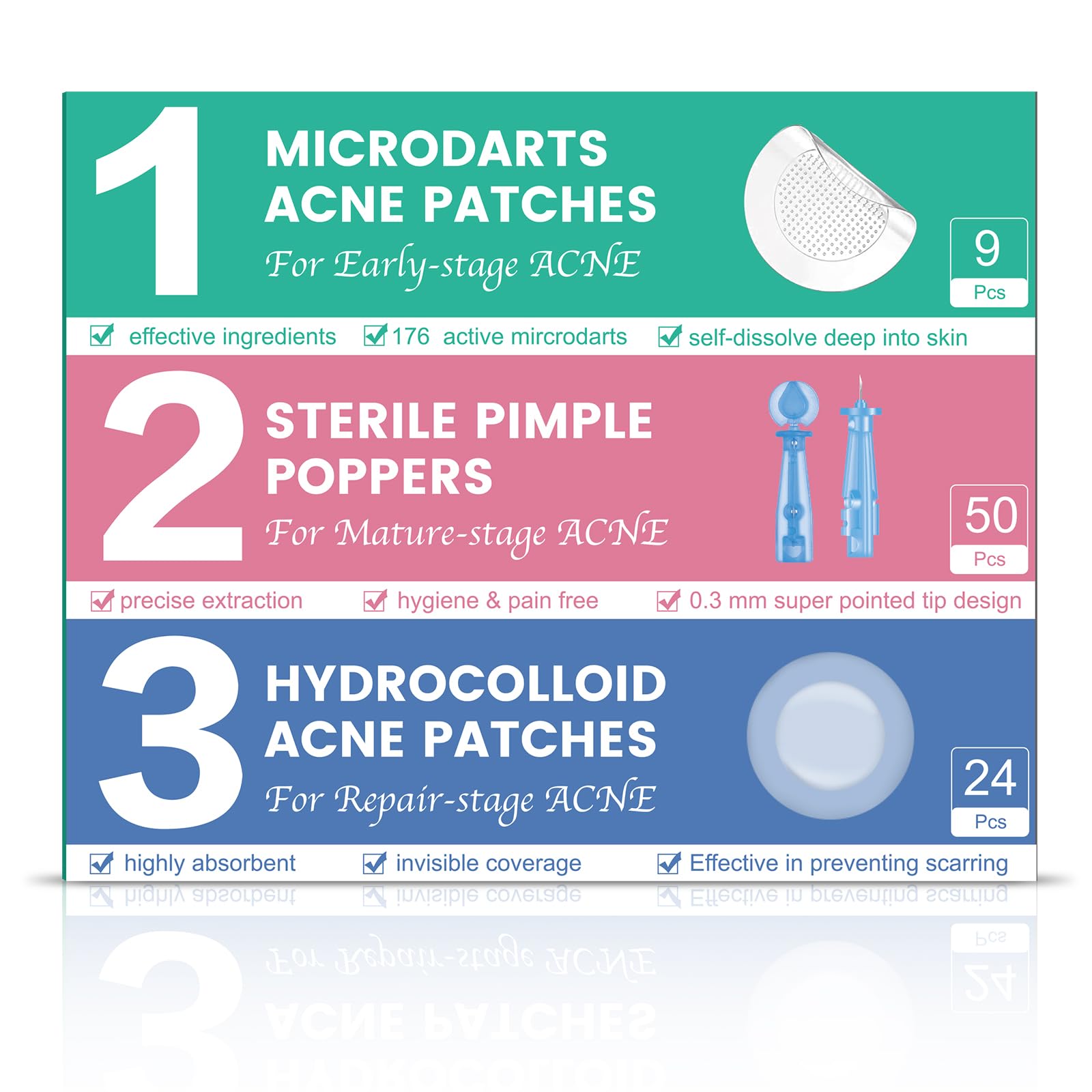 TEAWOO 3-Step Microdart Pimple Patches Set - skin care tools | Mubboo