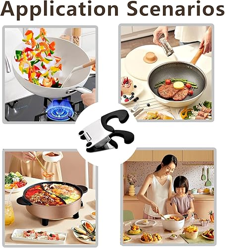 Miniatura 7 de Soporte para cuchara de olla, soporte de clip para olla, agarre de silicona antiquemaduras para cuchara, espátula, tenedor, utensilios de cocina,