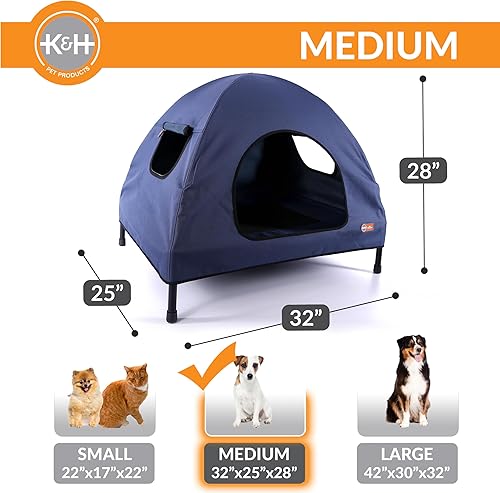 Miniatura 2 de K&H Pet Products Tienda de campaña original para mascotas, casa portátil para perros, sombra para perros y refugio meteorológico, cama elevada para