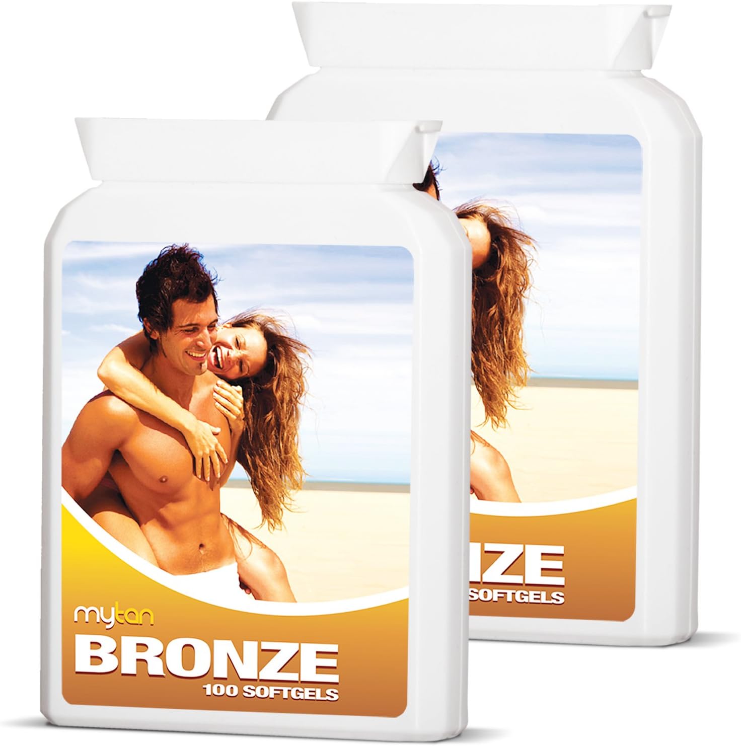 MyTan Bronze Tanning Pills Twin Pack | Sun Tan Supplement | Astaxanthin Lutein Lycopene | 14-week Season Supply