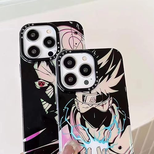 Miniatura 6 de Funda ligera y duradera con estampado de anime con efecto láser (03, para iPhone 15 Pro)