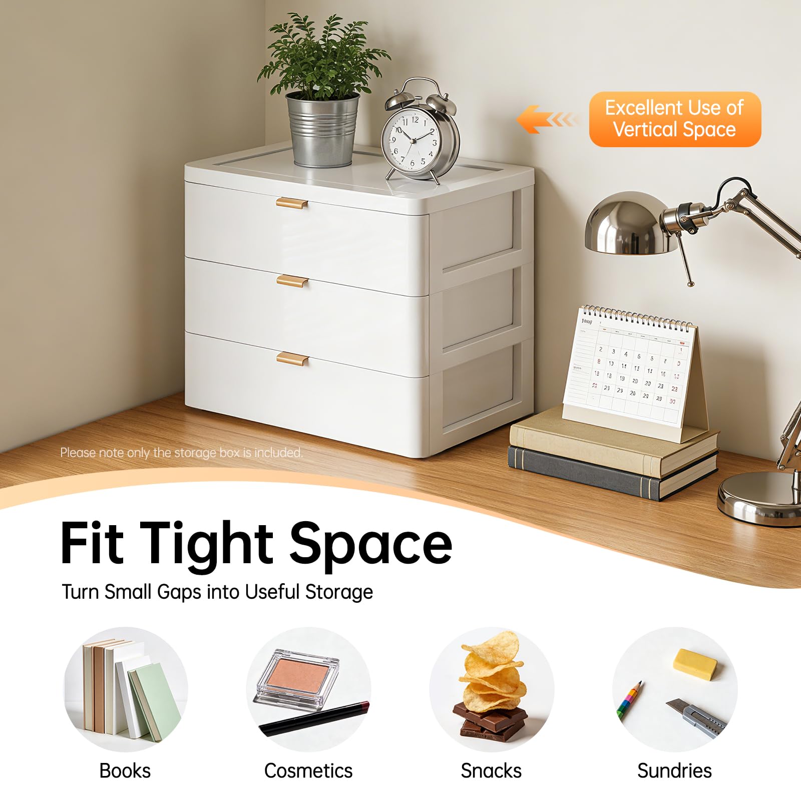 Schreibtisch-Aufbewahrungsbox Schubladenbox Schreibtisch-Organizer Aufbewahrungs-Organizer mit 3 Schubladen Kosmetik-Organizer Desktop Aufbewahrungsbox für Arbeitszimmer, Schlafzimmer, Büro