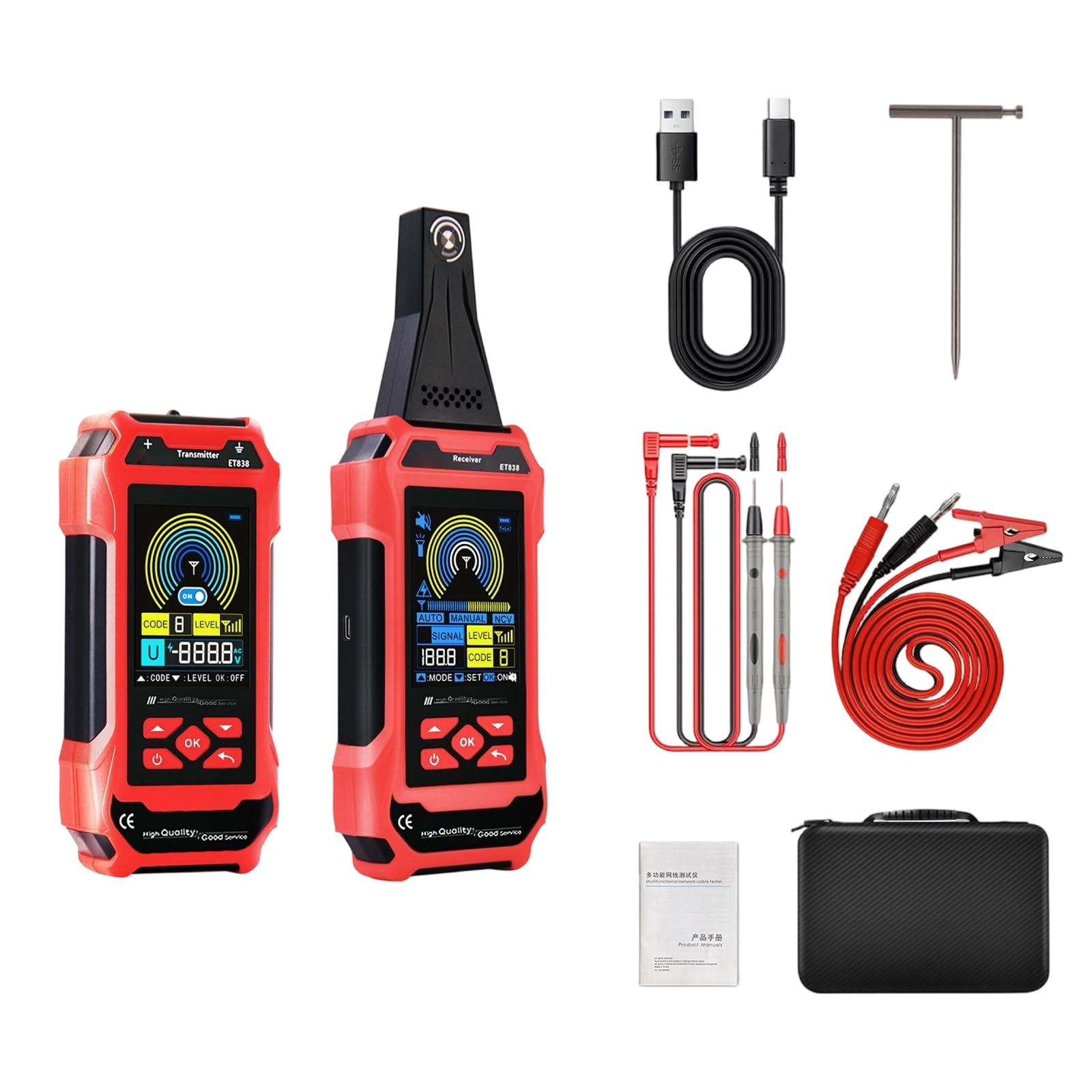 Rgybao Et638 Professional 2 In 1 Cable And Multimeter For Accurate Electrical Fault Location In Various Settings Networking Cable Detector