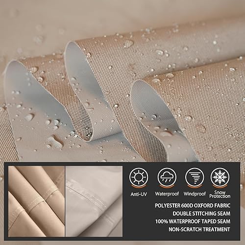 Vista 32 de Juego de funda impermeable para muebles de patio, fundas resistentes para muebles de exterior, juego de fundas resistentes al agua, juego de sofá