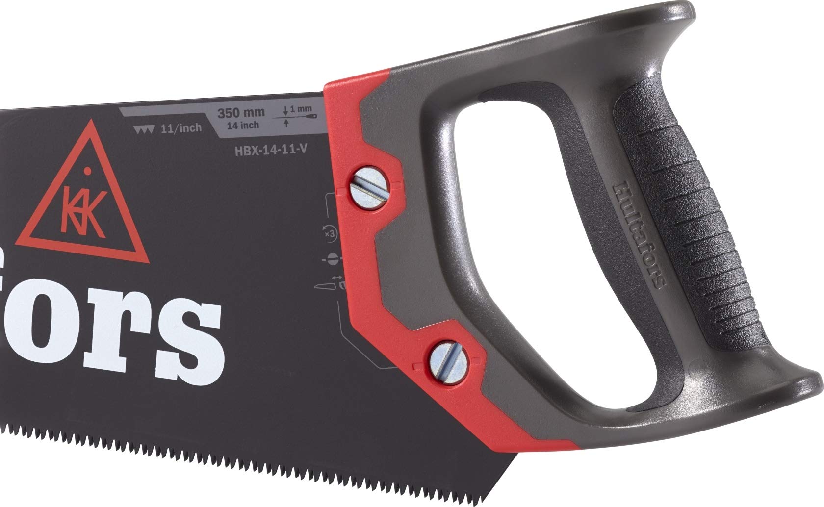 Sierra para chapas de 350 mm de Hultafors | 11 dientes por pulgada | Sierra para madera y laminados | Con mango ergonómico | Sierra de mano duradera con protector de hoja incluido | 590730