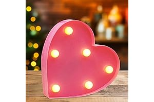 DyingSwan Light Up Heart Letters: Pink Marquee LED Letters 'Heart'