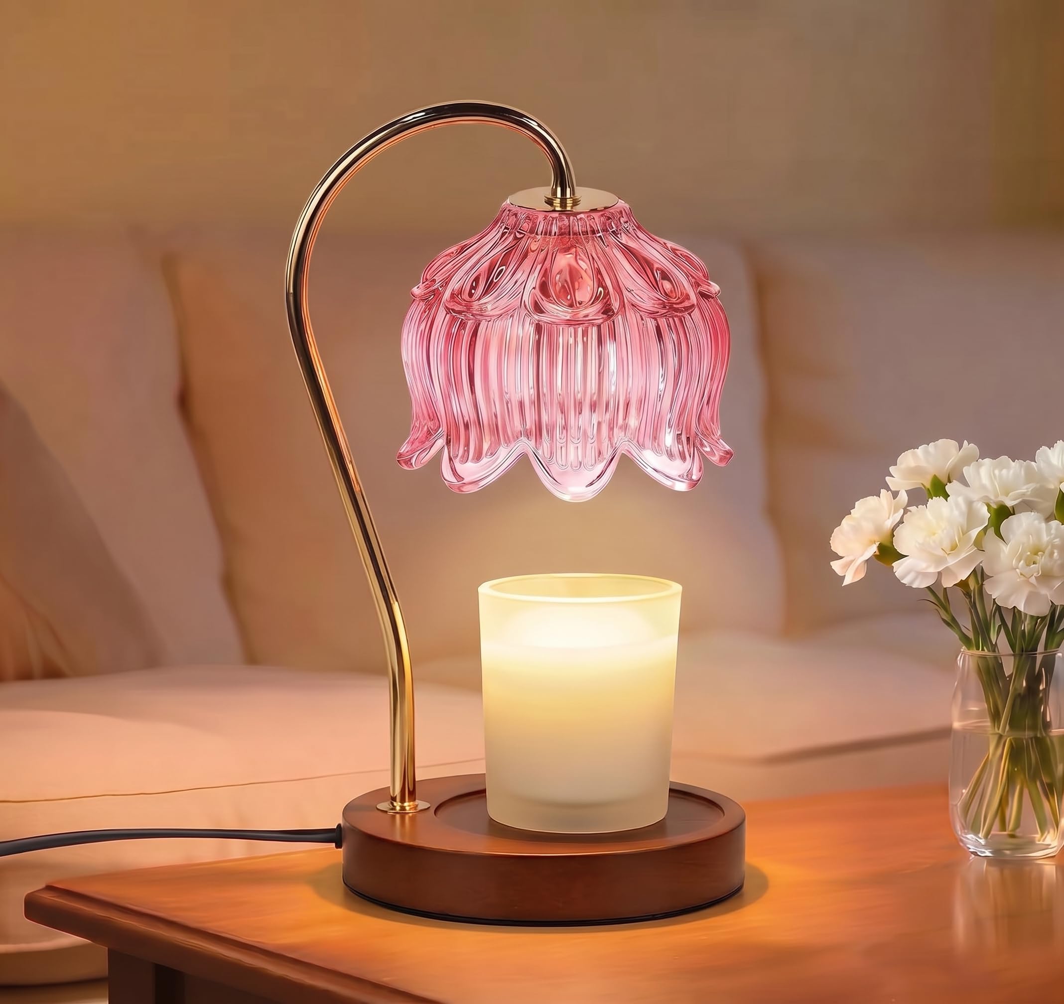 Flower Candle Warmer lamp - Pink
