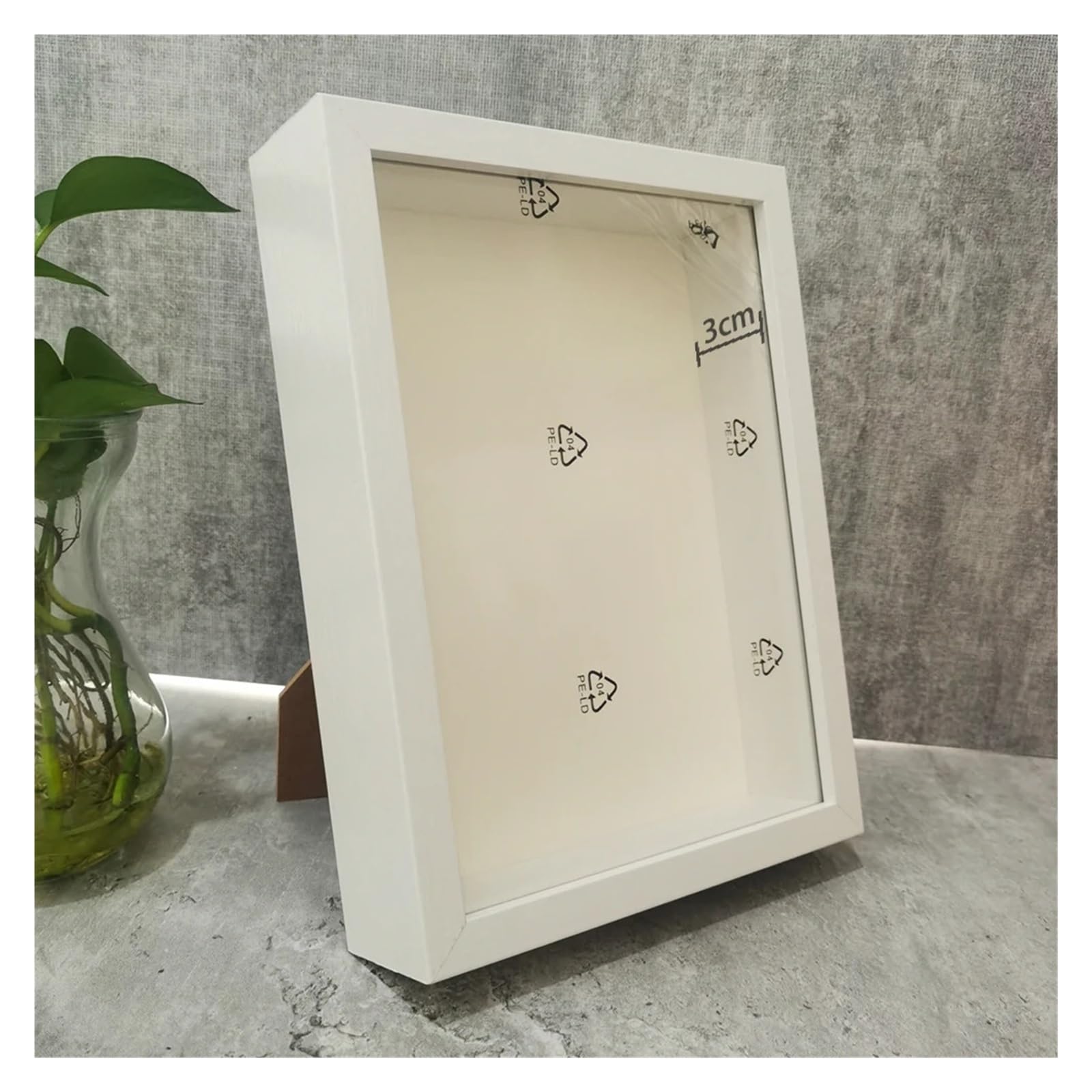 Cornice legno Cornice for foto in legno 3D fai da te, profondità 3 cm, for esporre opere tridimensionali. in for per Pareti Tavoli(White frame,15X20cm 8inch)