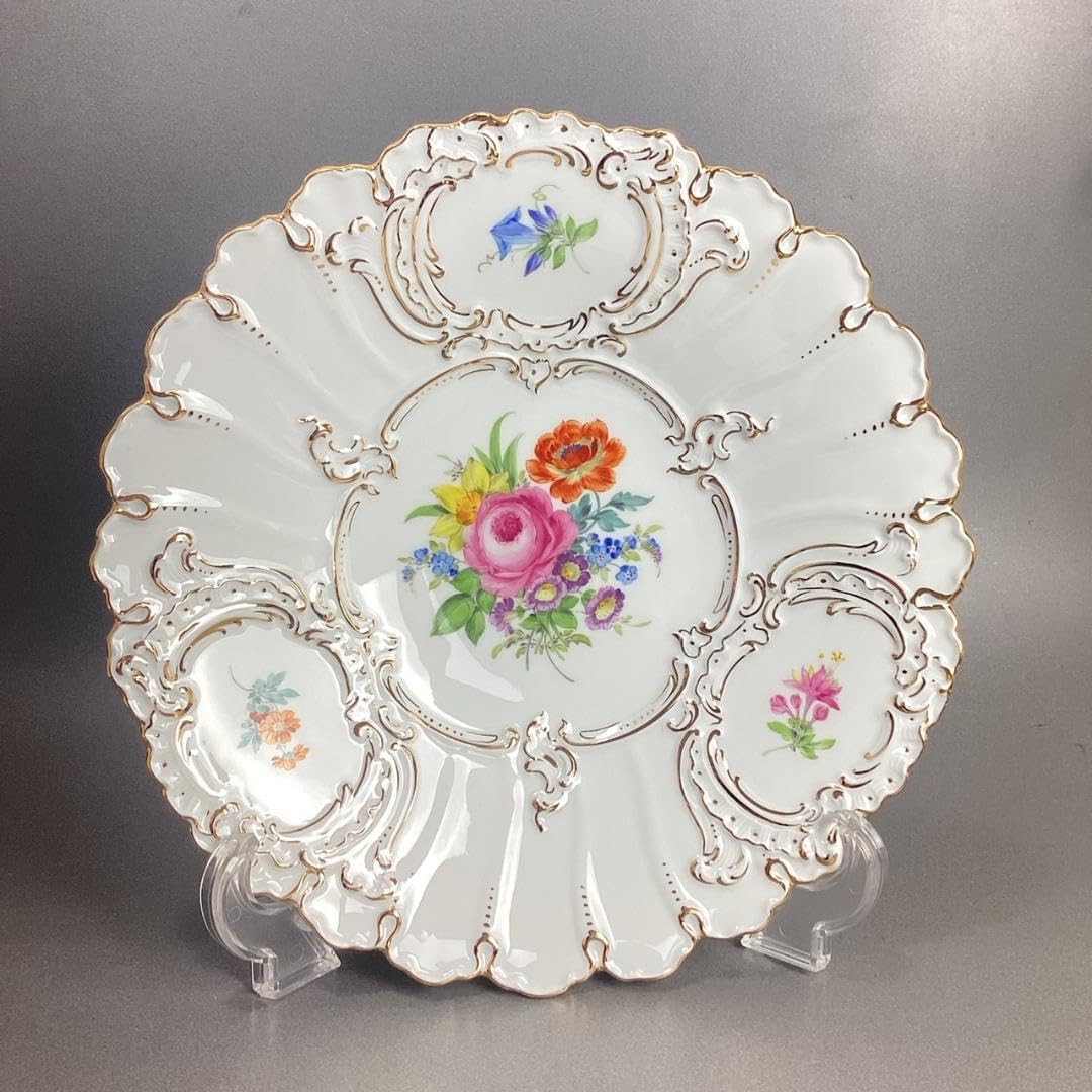 【未使用】マイセン グランツゴールド Bフォーム 5つ花 ローズ バラ プレート マイセン グランツゴールド Bフォーム 5つ花 ローズ バラ プレート 未