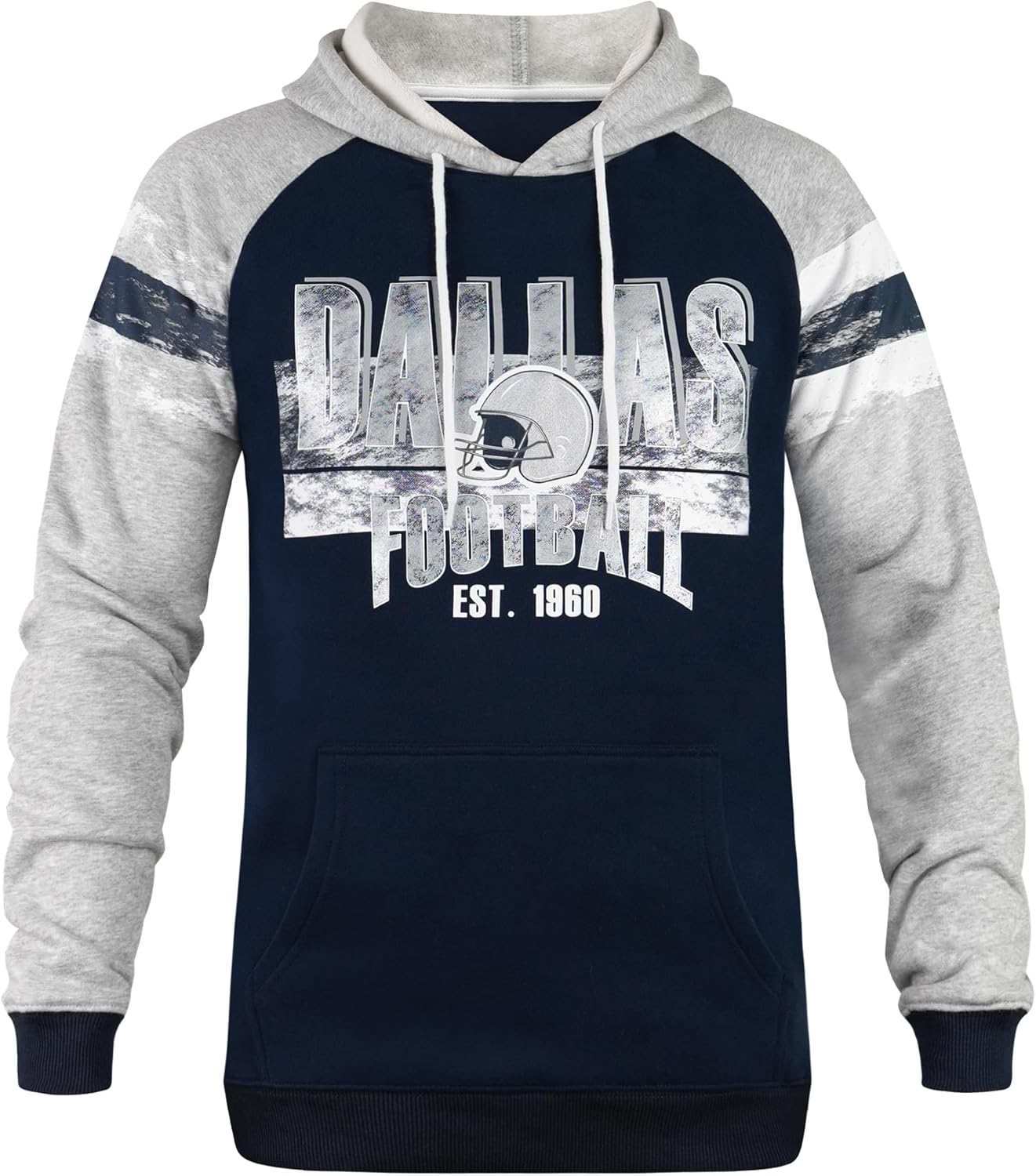 Geneisteck Mens City Classic Football Fans Soft & Warm Sweatshirt Hoodie Pollover - Navy & Grey